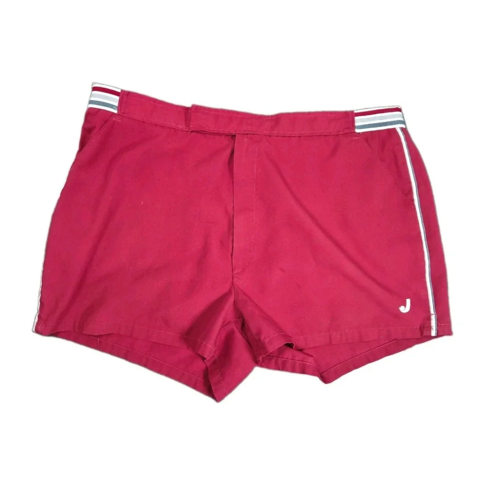 Vintage Jantzen Mens Running Shorts Gym Swim 38×3 Burgandy Unlined Made USA 80s